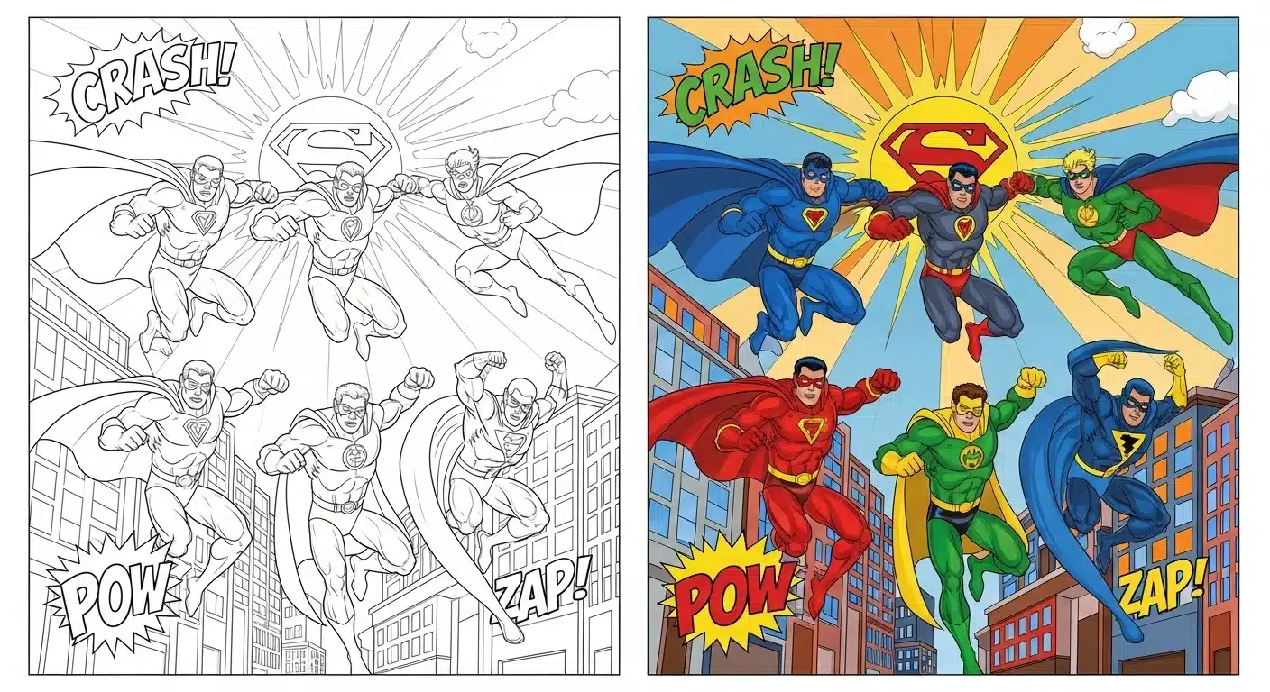 superheroes coloring pages