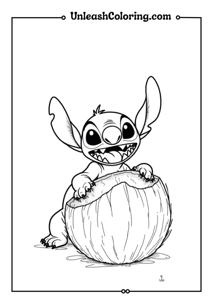 Stitch attempting to crack open