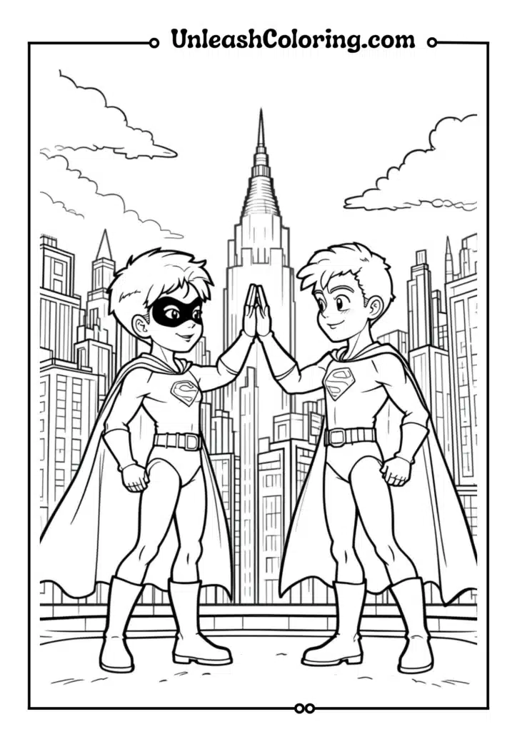 featuring Two young superheroes