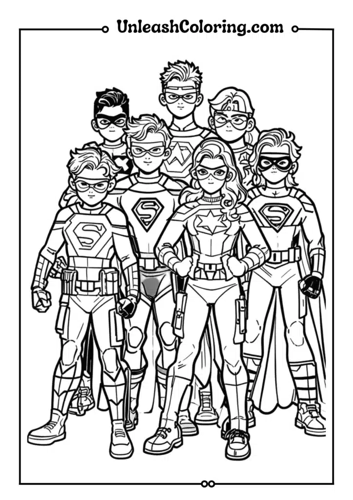 team of five young superheroes